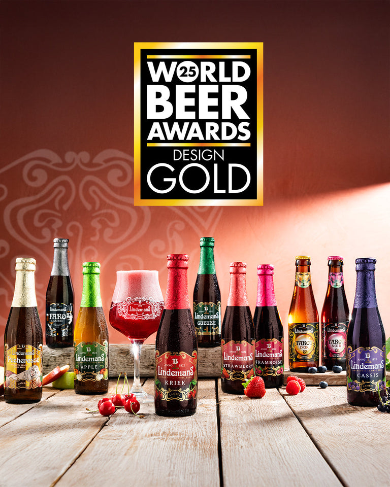 Gold for new bottle labels, silver and bronze for Limited Edition Lindemans Gueuze Dark Cuvée René