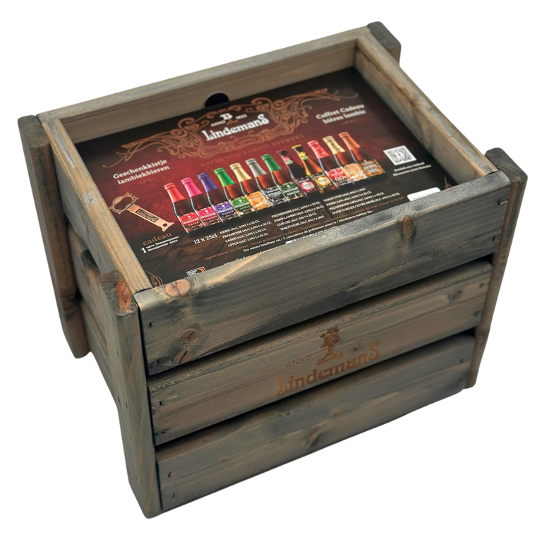 Lindemans Gift pack 12x25cl Wooden crate