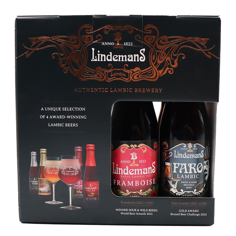 Lindemans Gift pack 4x25cl + crystal glass